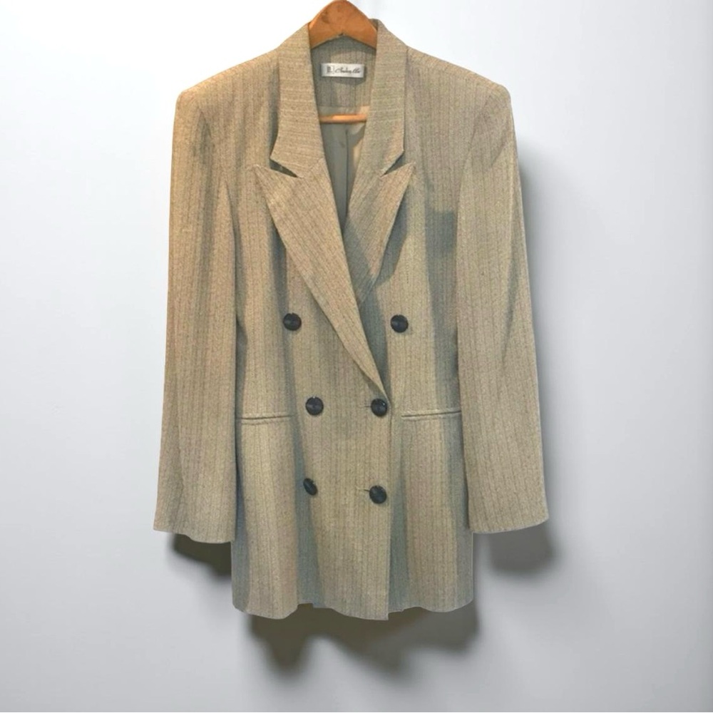1990s Double breasted blazer, jacket herringbone sz 6